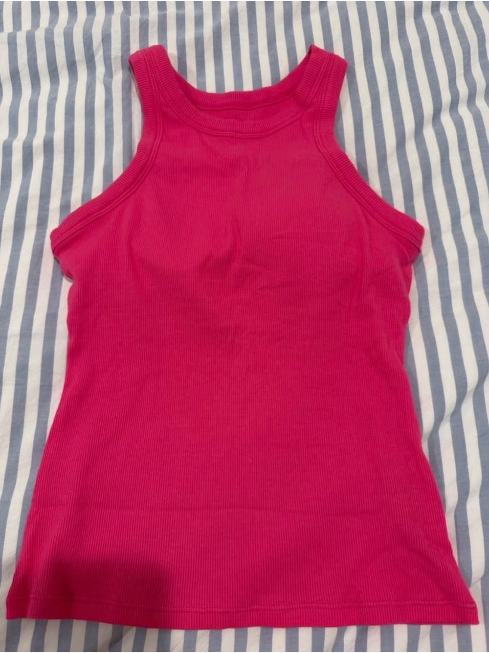 Classic Ribbed Tank Top - Hot Pink